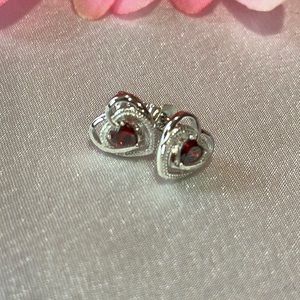 SS Garnet CZ earrings
